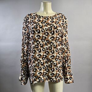 Tyler Boe Xs Leopard Print Long Sleeve Women's Top R15